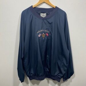 Vintage Golden Oaks Golf Pullover Windbreaker‎ Jacket Mens XL/TG USA Flag